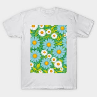 White blue daisies field fantasy T-Shirt